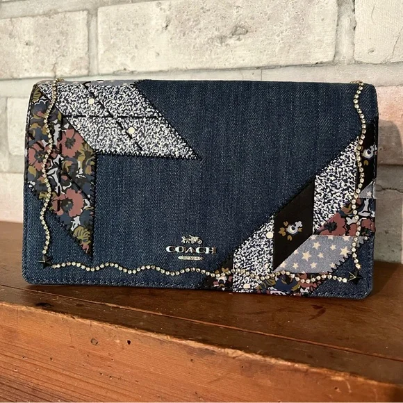 Coach Hayden Foldover Crossbody Clutch With Star Patchwork - Picture 1 of 11